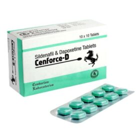 Cenforce D contains Sildenafil citrate and Dapoxetine Hydrochloride used in treatment of premature ejaculation and impotence in men