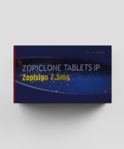 Zopiclone 7.5 mg is a sedative-hypnotic medication used primarily to treat insomnia.